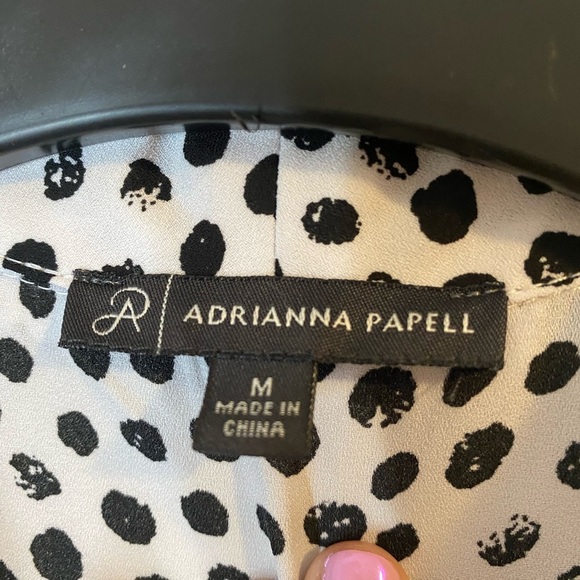 Adrianna Papell Polka Dot Wrap Top size medium - Picture 2 of 8